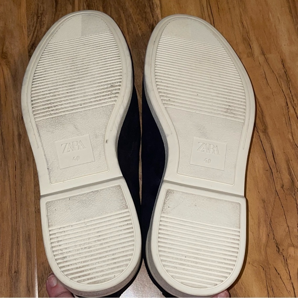 Zara Athletic Tasseled Suede Leather Loafers Size 40 EU - Picture 8 of 10